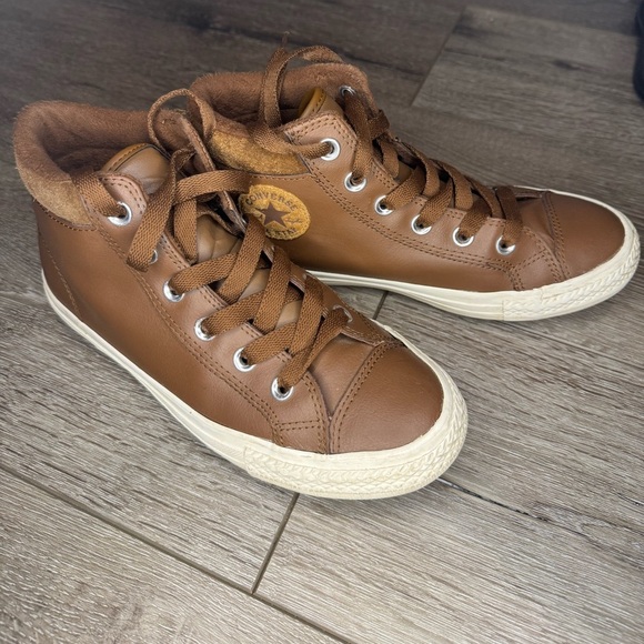 Brown leather and suede converse all star shoes - Picture 1 of 6